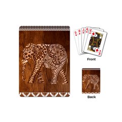 Elephant Aztec Wood Tekture Playing Cards (Mini) 