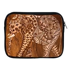Elephant Aztec Wood Tekture Apple iPad 2/3/4 Zipper Cases