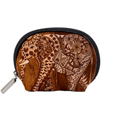 Elephant Aztec Wood Tekture Accessory Pouches (Small) 