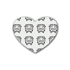 Animal Bison Grey Wild Rubber Coaster (heart) 