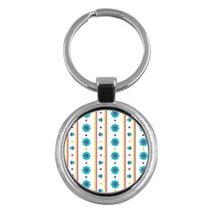 Beans Flower Floral Blue Key Chains (round) 