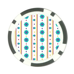 Beans Flower Floral Blue Poker Chip Card Guard