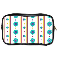 Beans Flower Floral Blue Toiletries Bags 2-side