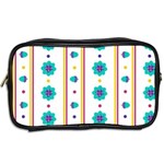 Beans Flower Floral Blue Toiletries Bags 2-Side Back