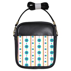 Beans Flower Floral Blue Girls Sling Bags