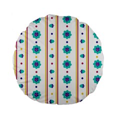 Beans Flower Floral Blue Standard 15  Premium Flano Round Cushions by Alisyart