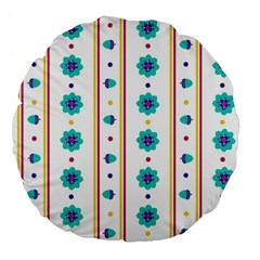 Beans Flower Floral Blue Large 18  Premium Flano Round Cushions