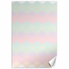 Argyle Triangle Plaid Blue Pink Red Blue Orange Canvas 20  X 30  