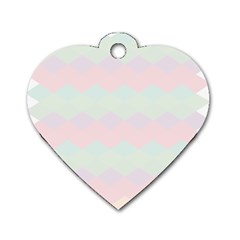 Argyle Triangle Plaid Blue Pink Red Blue Orange Dog Tag Heart (two Sides)