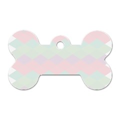 Argyle Triangle Plaid Blue Pink Red Blue Orange Dog Tag Bone (two Sides) by Alisyart