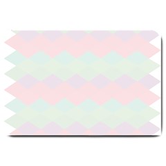 Argyle Triangle Plaid Blue Pink Red Blue Orange Large Doormat  by Alisyart