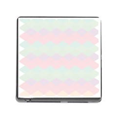 Argyle Triangle Plaid Blue Pink Red Blue Orange Memory Card Reader (square)