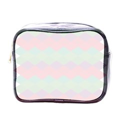 Argyle Triangle Plaid Blue Pink Red Blue Orange Mini Toiletries Bags by Alisyart