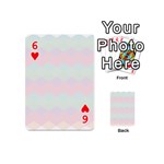 Argyle Triangle Plaid Blue Pink Red Blue Orange Playing Cards 54 (Mini)  Front - Heart6