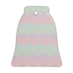 Argyle Triangle Plaid Blue Pink Red Blue Orange Ornament (bell)