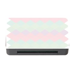 Argyle Triangle Plaid Blue Pink Red Blue Orange Memory Card Reader With Cf