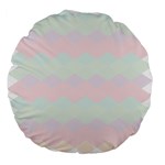 Argyle Triangle Plaid Blue Pink Red Blue Orange Large 18  Premium Flano Round Cushions Back