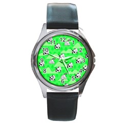 Animals Cow Home Sweet Tree Green Round Metal Watch by Alisyart