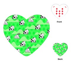 Animals Cow Home Sweet Tree Green Playing Cards (heart) 