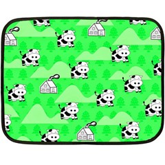 Animals Cow Home Sweet Tree Green Double Sided Fleece Blanket (mini) 