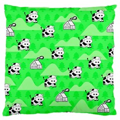 Animals Cow Home Sweet Tree Green Large Flano Cushion Case (one Side) by Alisyart