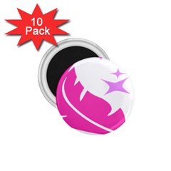 Bird Feathers Star Pink 1 75  Magnets (10 Pack) 