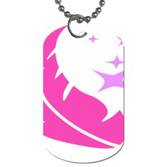 Bird Feathers Star Pink Dog Tag (one Side) by Alisyart