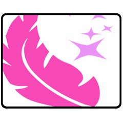 Bird Feathers Star Pink Fleece Blanket (medium) 