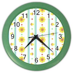 Beans Flower Floral Yellow Color Wall Clocks by Alisyart