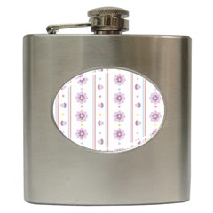 Beans Flower Floral Purple Hip Flask (6 Oz) by Alisyart