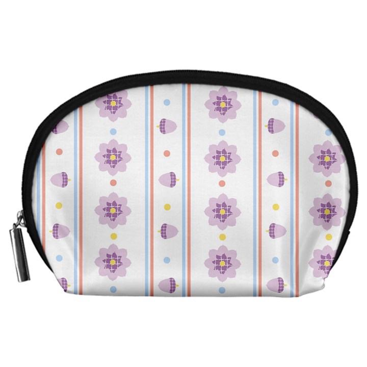 Beans Flower Floral Purple Accessory Pouches (Large) 