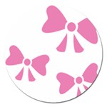 Bow Ties Pink Magnet 5  (Round) Front
