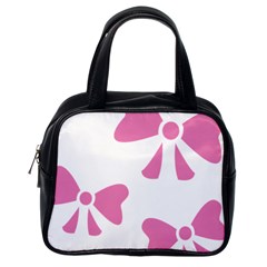 Bow Ties Pink Classic Handbags (one Side)