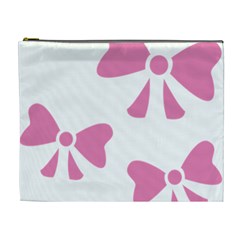 Bow Ties Pink Cosmetic Bag (xl)