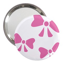 Bow Ties Pink 3  Handbag Mirrors