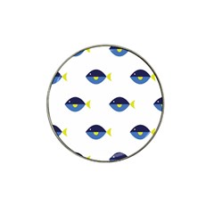 Blue Fish Swim Yellow Sea Beach Hat Clip Ball Marker (10 Pack)