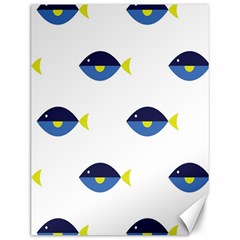 Blue Fish Swim Yellow Sea Beach Canvas 12  X 16   by Alisyart