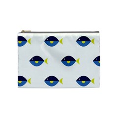 Blue Fish Swim Yellow Sea Beach Cosmetic Bag (medium) 