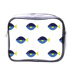 Blue Fish Swim Yellow Sea Beach Mini Toiletries Bags by Alisyart