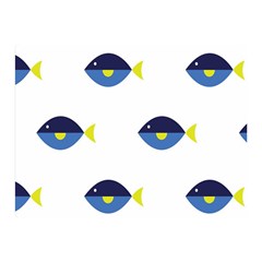 Blue Fish Swim Yellow Sea Beach Double Sided Flano Blanket (mini)  by Alisyart