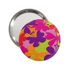 Butterfly Animals Rainbow Color Purple Pink Green Yellow 2 25  Handbag Mirrors by Alisyart