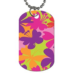 Butterfly Animals Rainbow Color Purple Pink Green Yellow Dog Tag (one Side)