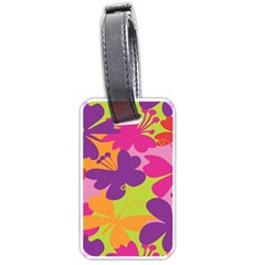 Butterfly Animals Rainbow Color Purple Pink Green Yellow Luggage Tags (one Side) 