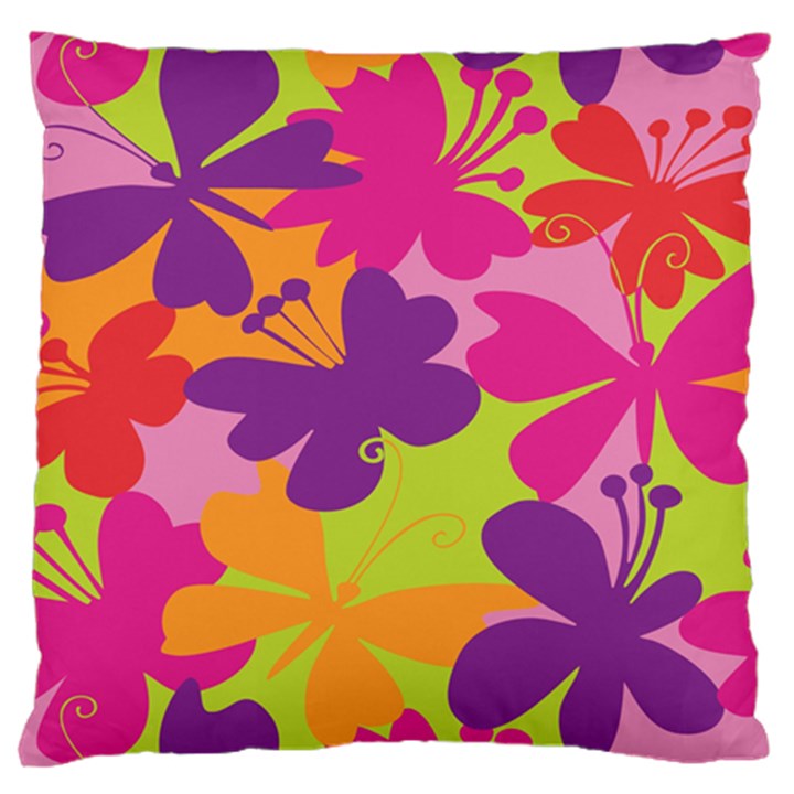 Butterfly Animals Rainbow Color Purple Pink Green Yellow Standard Flano Cushion Case (Two Sides)