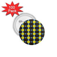 Blue Black Yellow Plaid Star Wave Chevron 1 75  Buttons (100 Pack) 