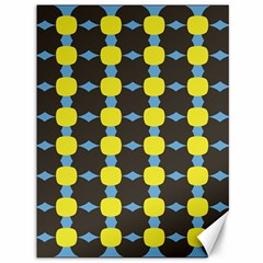 Blue Black Yellow Plaid Star Wave Chevron Canvas 36  X 48  