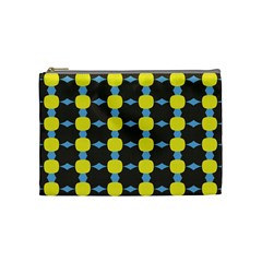 Blue Black Yellow Plaid Star Wave Chevron Cosmetic Bag (medium) 