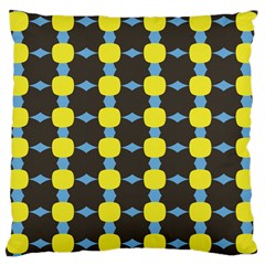 Blue Black Yellow Plaid Star Wave Chevron Large Cushion Case (one Side) by Alisyart