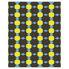 Blue Black Yellow Plaid Star Wave Chevron Drawstring Bag (small) by Alisyart