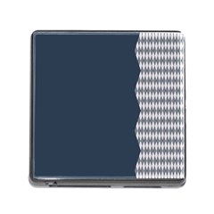 Argyle Triangle Plaid Blue Grey Memory Card Reader (square)